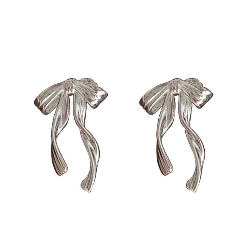 Bow Tassel Earrings Female Fashion Light Luxury Niche Design Senior Sense Earrings Vintage Personalized Minimalist Ladies Accessories Elegant Jewelry