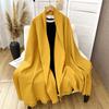 Women S Solid Color Faux Cashmere Scarf Elegant Warm Shawl