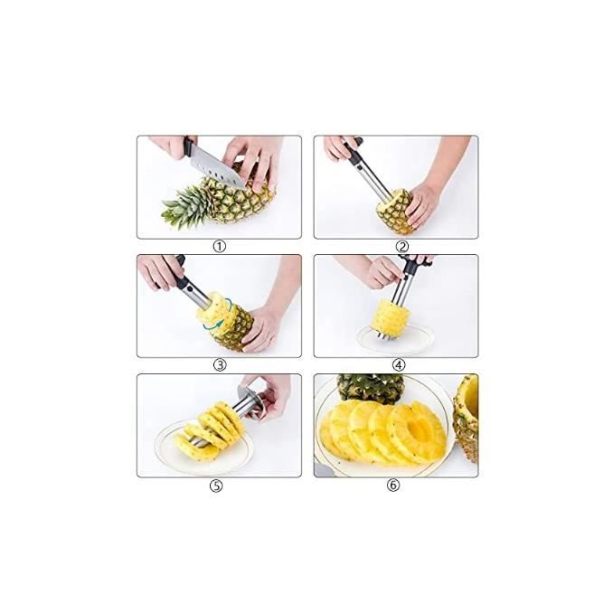 Fruktskivare - Rostfritt stål - Ananasskivare - Halkfritt handtag - Lätt att rengöra - Perfekta ringar