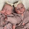 Brand New 49 cm Reborn Doll Twins Levi Closed Eyes and Open Eyes Optional Emulation Rebirth Doll Realistic Baby Doll Toys for Toddler New Year Gifts