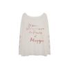 Lazy Letter-printed Sunscreen Blouse Women's Summer Long-sleeved Shirt Loose and Unique Off-shoulder Slanted Shoulder Top