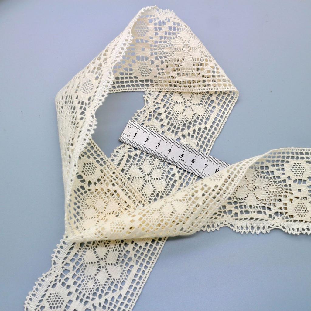 Baumwollfaden Spitze Spitze Feiner Faden Gewebte Spitze Diy Handgemacht Heimtextilien Bekleidungszubehör Breite 7 cm