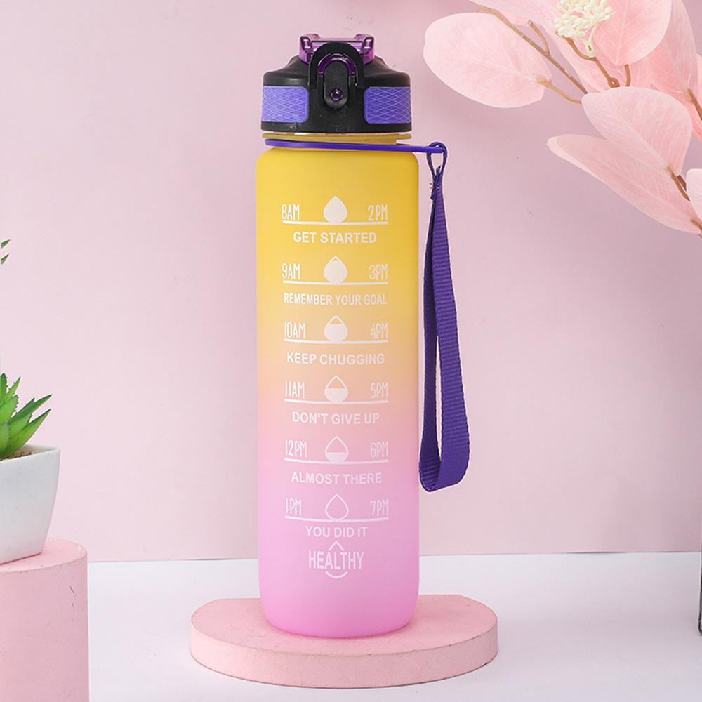 1000ml Large Capacity Plastic Portable Water Bottle Anti-Fall Outdoor Sports Cup for Women Students