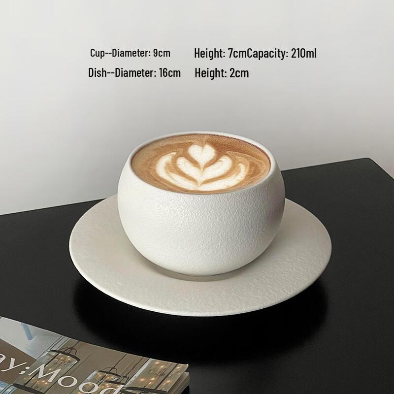 Retro Ceramic Cup with Saucer