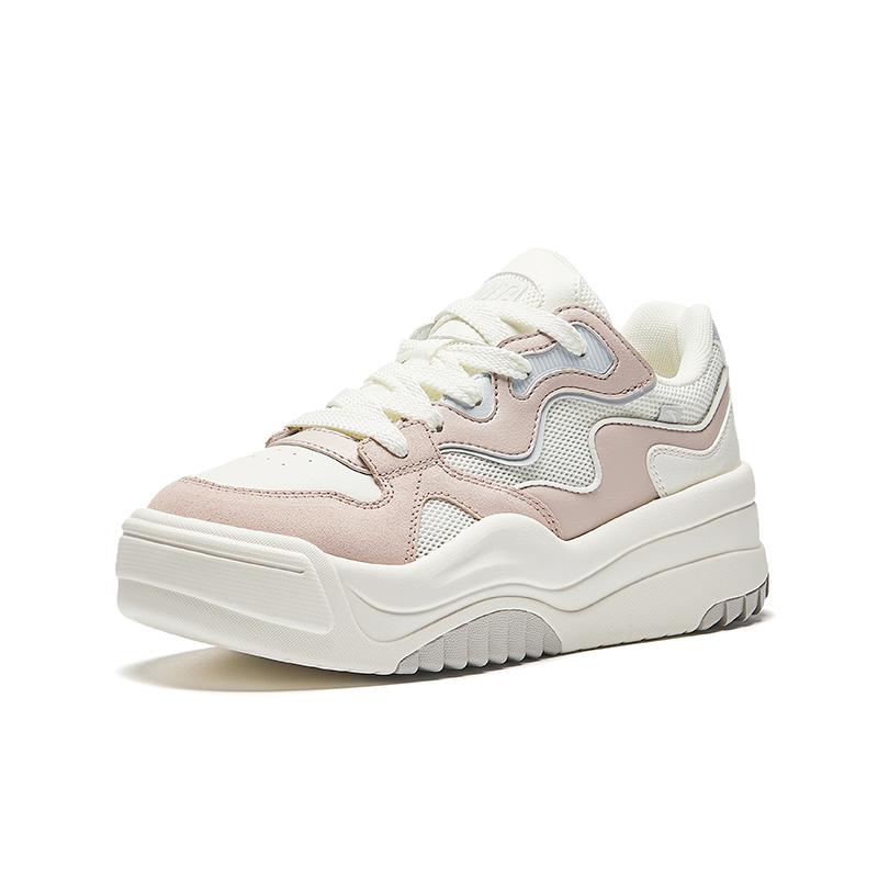 Anta Egg Shoes 2.0 Trendy Casual Height Increasing Lightweight Low Top Skate Shoes Women sneaker Lotus-Gray 122438021-3