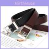 Simple Color Solid Silver Square Buckle Womens Belt Casual Versatile And