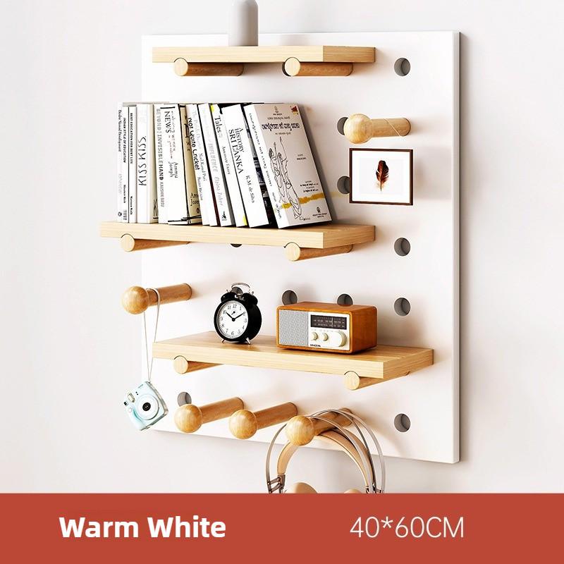 Solid Wood Hole Wooden Shelf Pegboard Accessories Wall Shelf Hole Board Household Decoration Display Stand