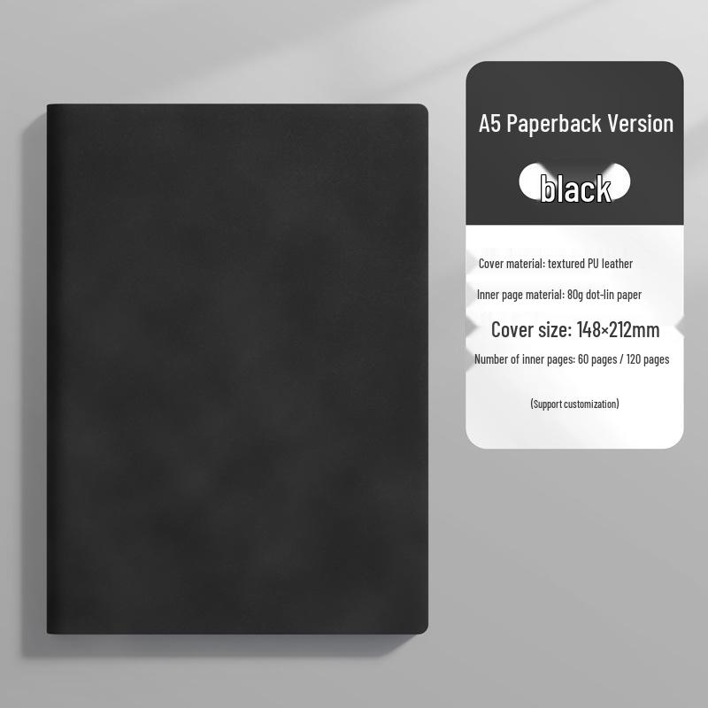 A5 Custom Logo Business Notebook | Soft Leather, Thickened, Buckle Diary with Gift Box