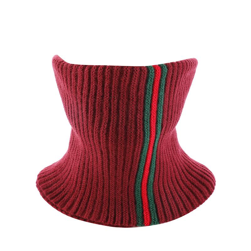 Double-layer Male and Female Couples Warm Neck Cover Striped Hair Pulling Fashionable Versatile Outdoor Autumn and Winter Scarf