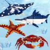 Diy Ocean Animals Robot Deformation Construction Block Creative Assembly Crab Shark Lobster Toys For Kids Adults Present Small Particle