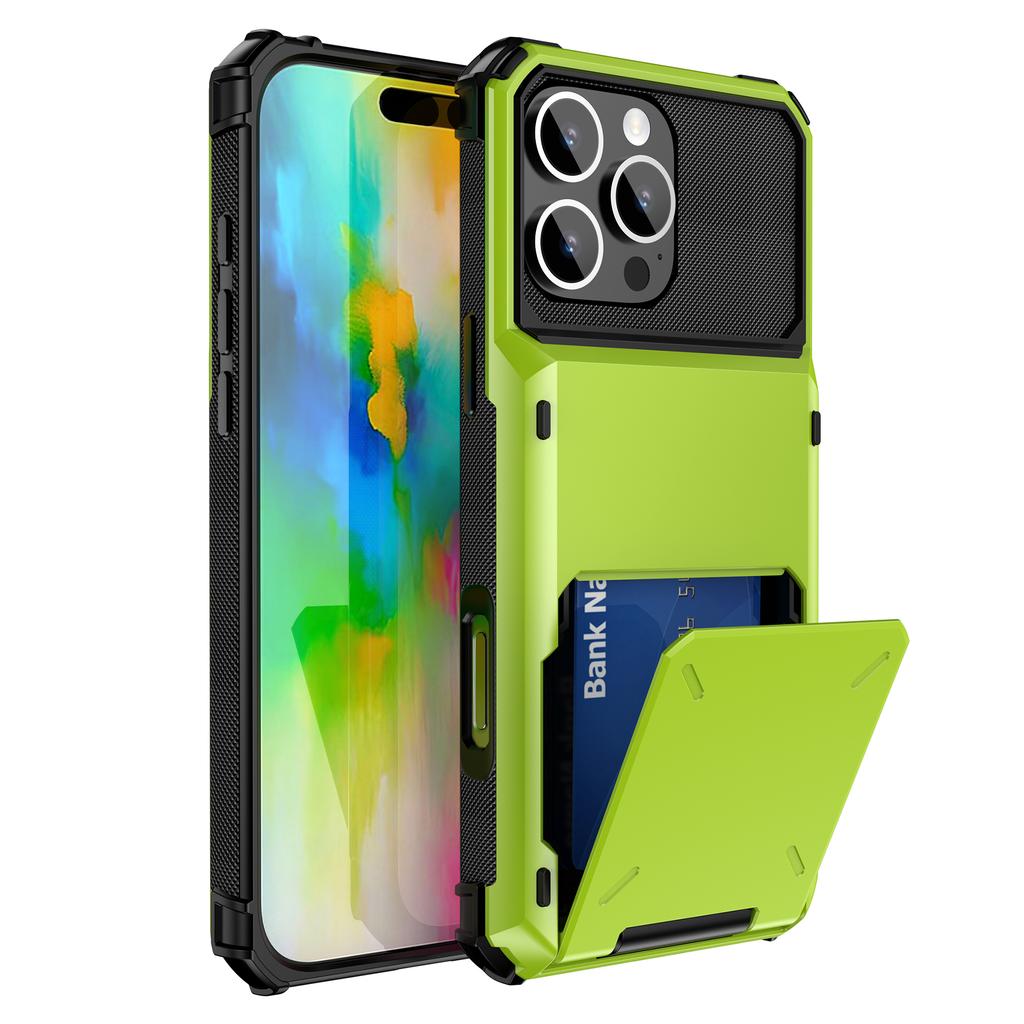 Für iPhone 16 Pro Max Handyhülle PC+TPU Doppelschicht-Rückseite mit Kartenhalter