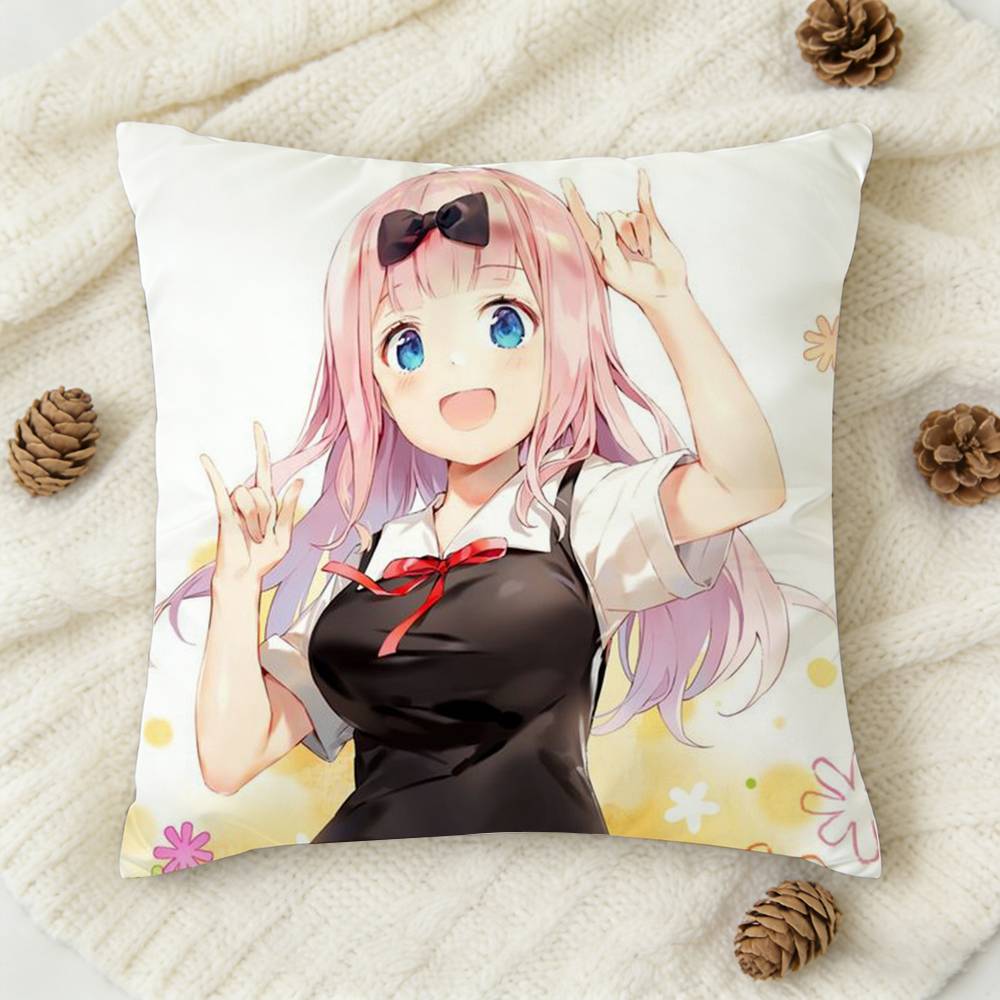 Cute Chika Fujiwara Double-Sided Printed Square Decorative Cushion Cover For Sofa Living Room Home Decor