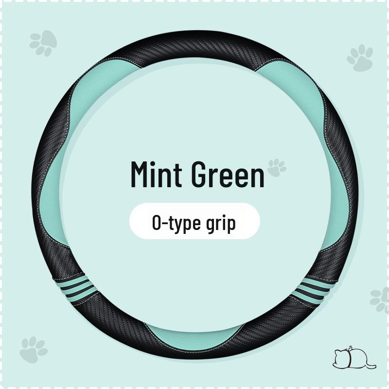 FSB Cartoon Cat Carbon Fiber Steering Wheel Cover – Cute, High-End, Sporty Design