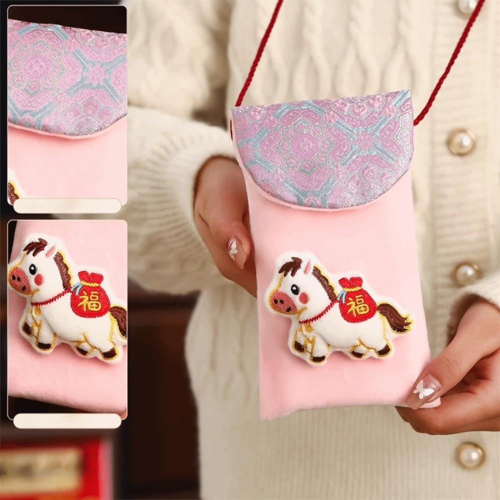 with Neck Strap Money Envelopes Red Color Lucky Money Packets Lucky Charm Cash Envelopes  Kids