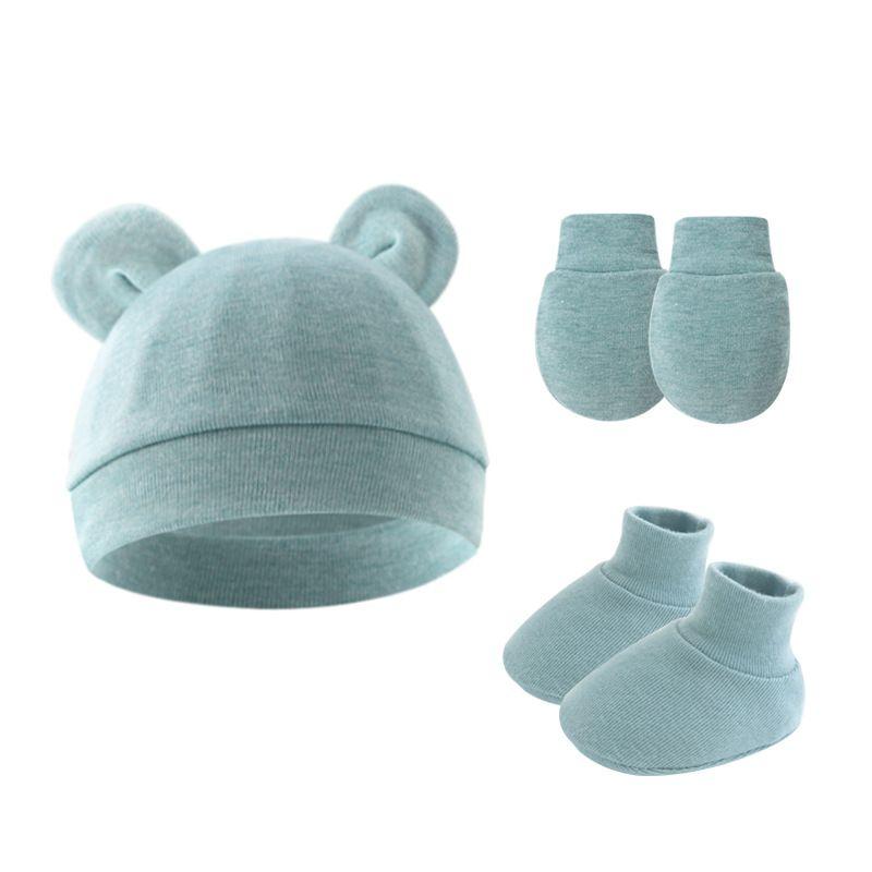 Conjunto de Chapéu e Luvas para Bebê Menina Algodão Gorro para Recém-nascidos Acessórios para Meninas Touca para Bebê Touca para Crianças Pequenas e Bebês Presente para Recém-nascidos