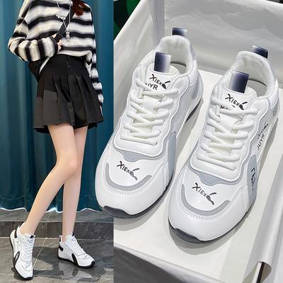 Sneakers Women's 2025 New Autumn Shock Absorption Casual Fashion White Single Shoes Soft Sole Non-slip Breathable Running Shoes Women