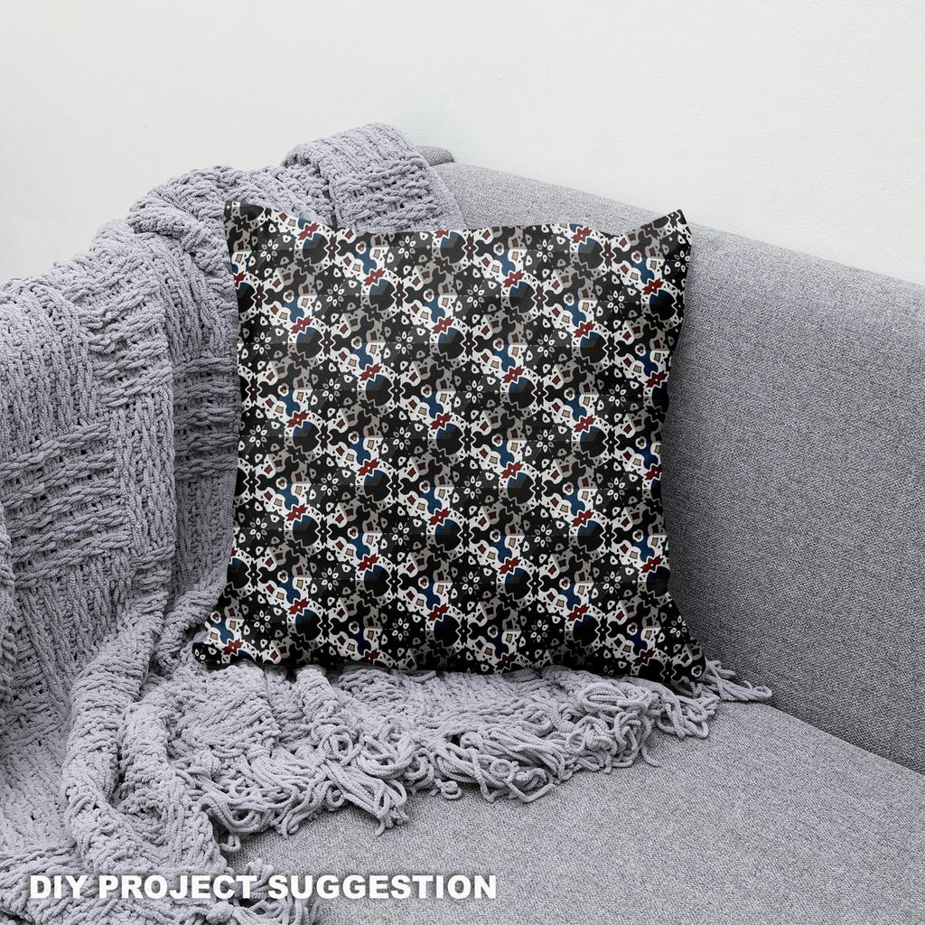 Royal Samt Stoff Polyester Zum Nähen - Motiv Geometrische Verzierung 4