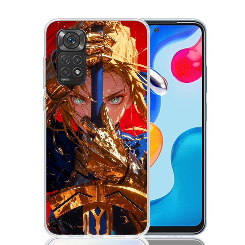 

Чехол для телефона Fate Zero Stay Night Saber для Xiaomi Redmi Note 15 14 13 12S 12 Pro Plus 11S 11E 11 11T 10S 10 Арт Мягкий Узор Чехол Redmi Note 11 Pro 4G