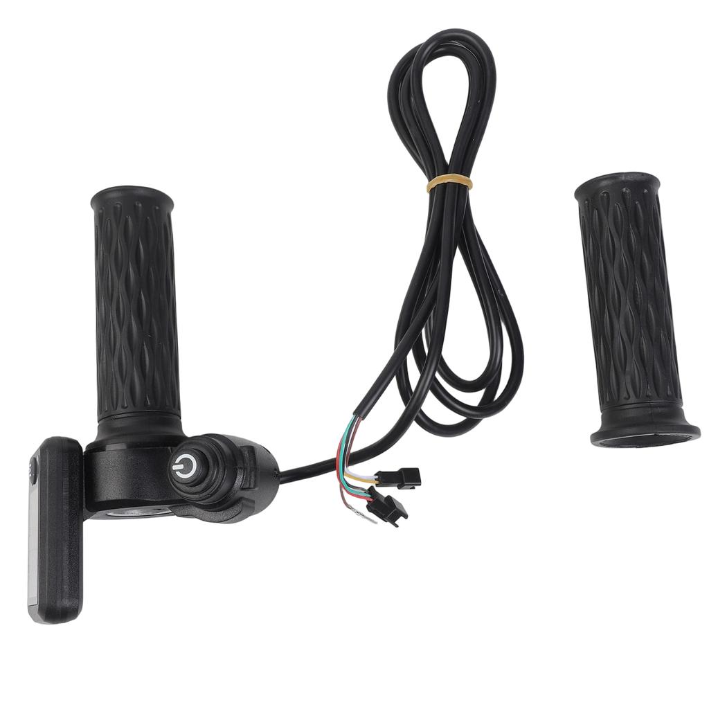 Acelerador de Manillar para Bicicleta Eléctrica con Pantalla LCD para Velocidad y Voltaje Longitud del Cable 170cm Se Adapta a Sistemas de 36/48/60/72V Incluye Par