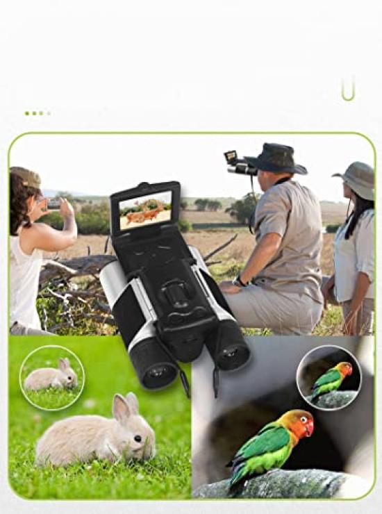 Kiyoraka DX-R01 2.5K Resolution Digital Binoculars with LCD Screen [Recordable DX] No PC Required, Rechargeable Panel, Easy Viewing for Sports