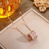 European & American Zirconia Titanium Steel Necklace - Fashionable & Versatile Clavicle Chain for Women.