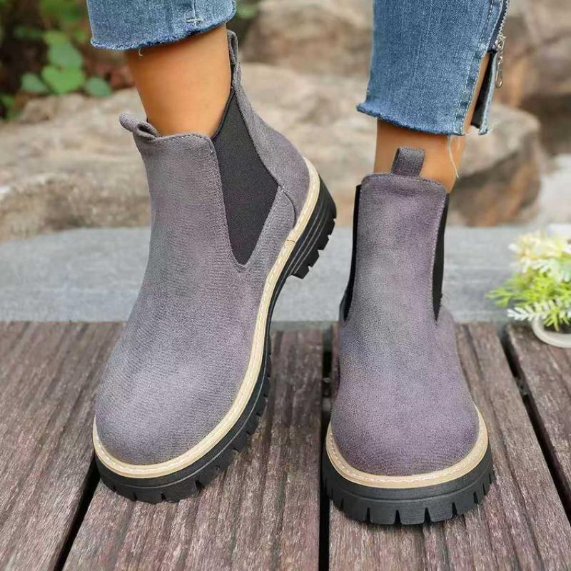 New Women's Shoes: Simple and Thick-soled Ankle Boots