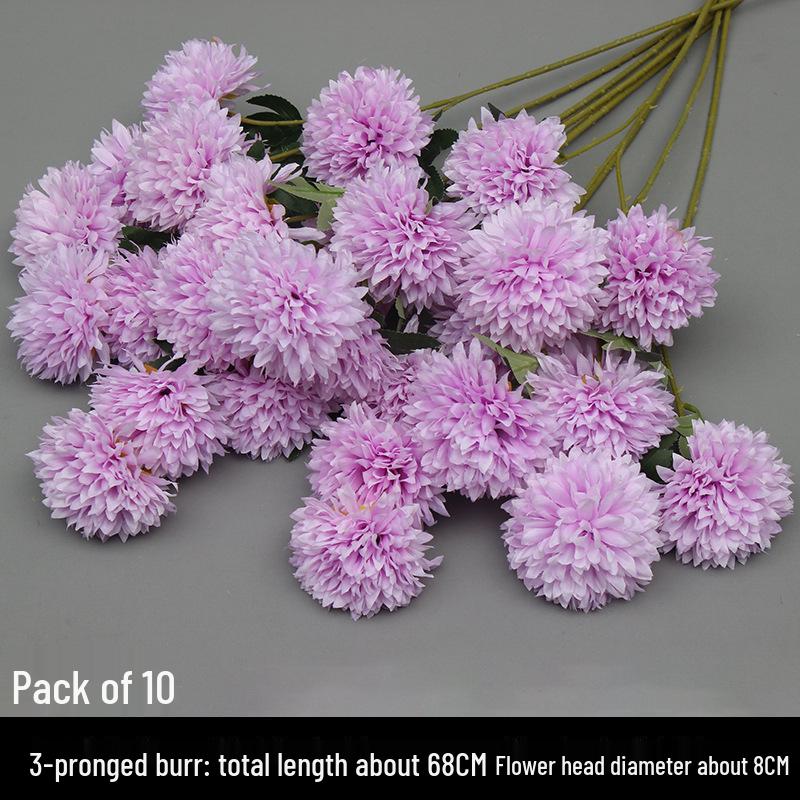 10-Piece Purple Floral Artificial Flower Set for Wedding and Aisle Decor