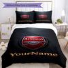 Arsenal Customize Your Name Bedding Set Breathable Duvet Cover with Pillowcases Home Decoration Birthday Gift