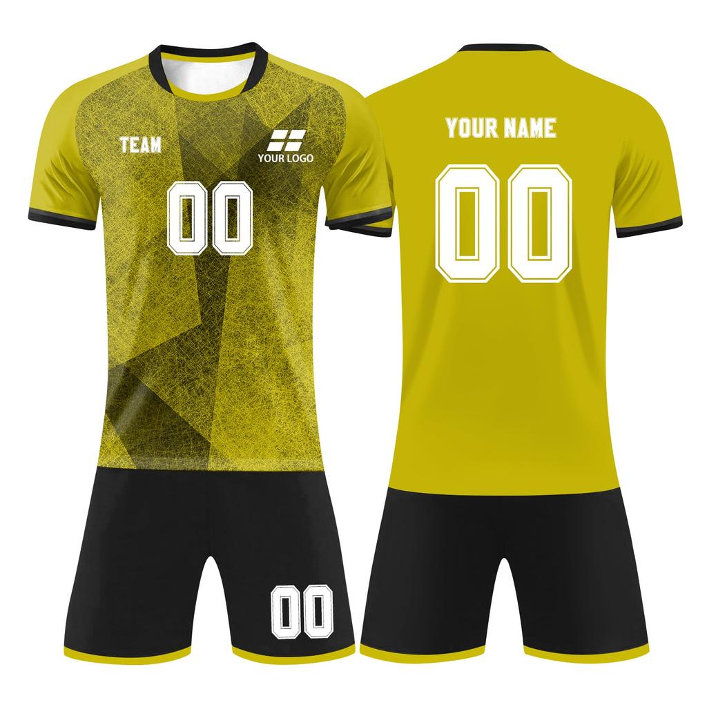 Men's -Wicking Soccer Jersey and Shorts Set Breathable Quick-Dry Athletic Uniform for Sports Training