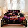 3PCS Time Card Printed Chipless Bedding Set Soft Dormitory Bedroom Multiple Sizes Decoration Machine Washable