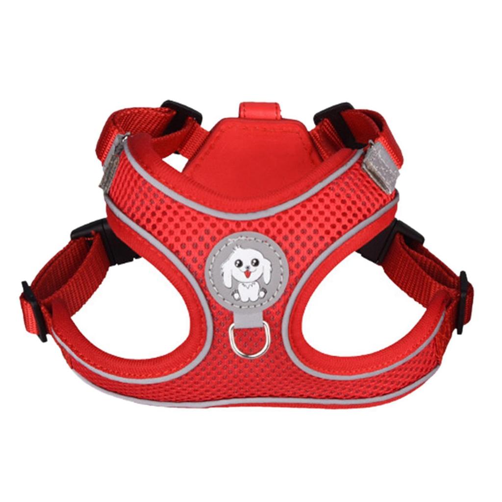 Dogs Harness and Leash Set Chest Strap Padded for Outdoor Red Small