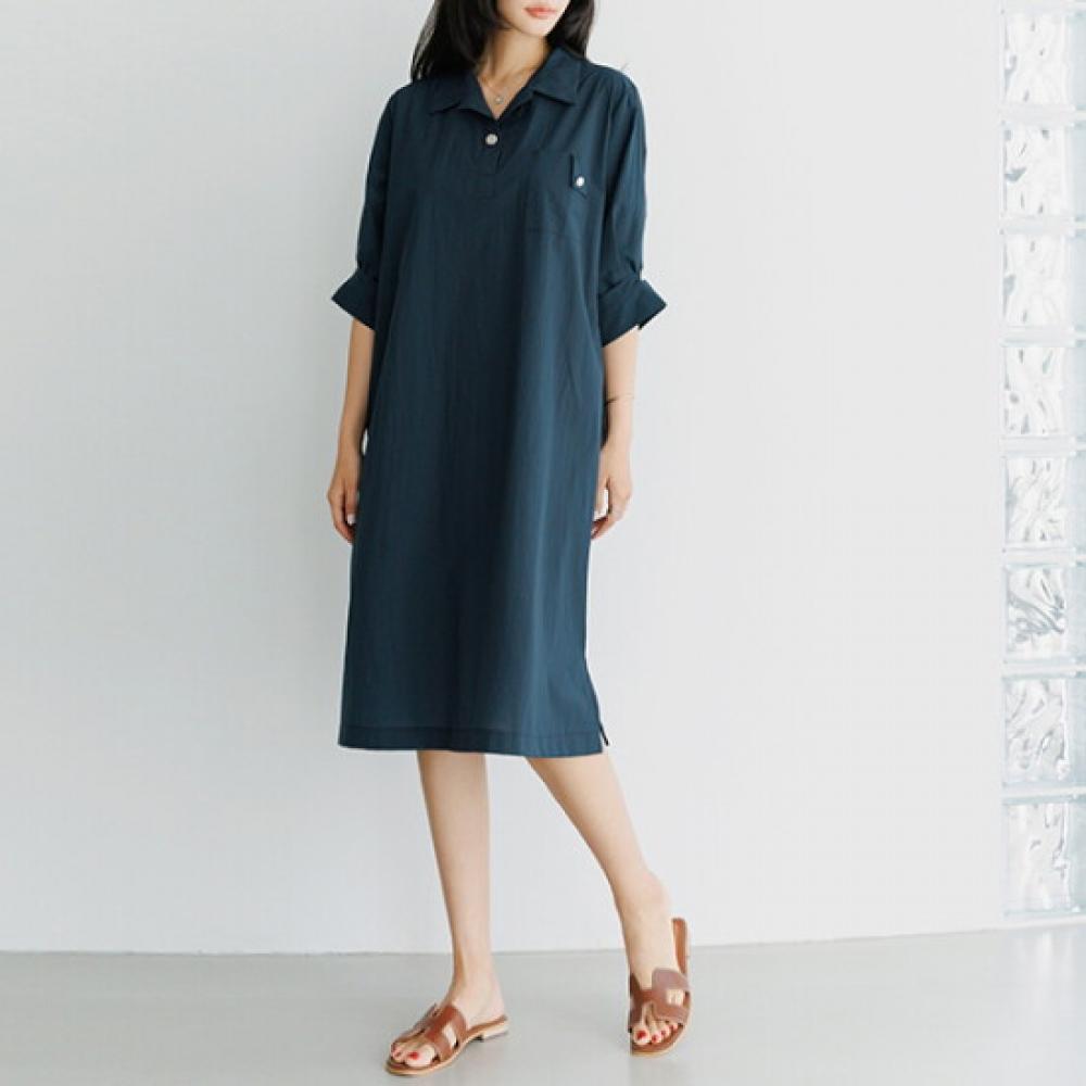 Dedra Dress Ward Collar Neck Pocket Opf3021
