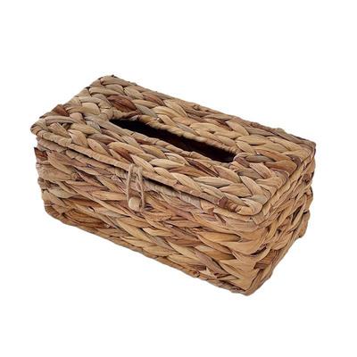 Ins Wasserhyazinthe gewebte Taschentuchbox Rattan gewebter Deckel Hygienepapierbox Haushalt Wohnzimmer Pumppapierbox Aufbewahrung
