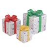 3 Pcs/Set Christmas Lighted Gift Boxes LED Light Up Stackable Nesting Box with Bow for Christmas Indoor Outdoor Home Yard Lawn Decor