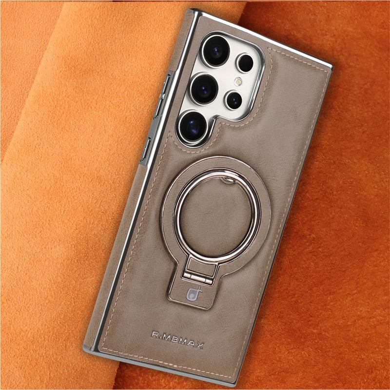 Samsung S23ultra Mobile Phone Case Is Suitable for Galaxy24 + Business Bracket, Magnetic Suction 24u Anti-drop All-inclusive 23 Leather Case.