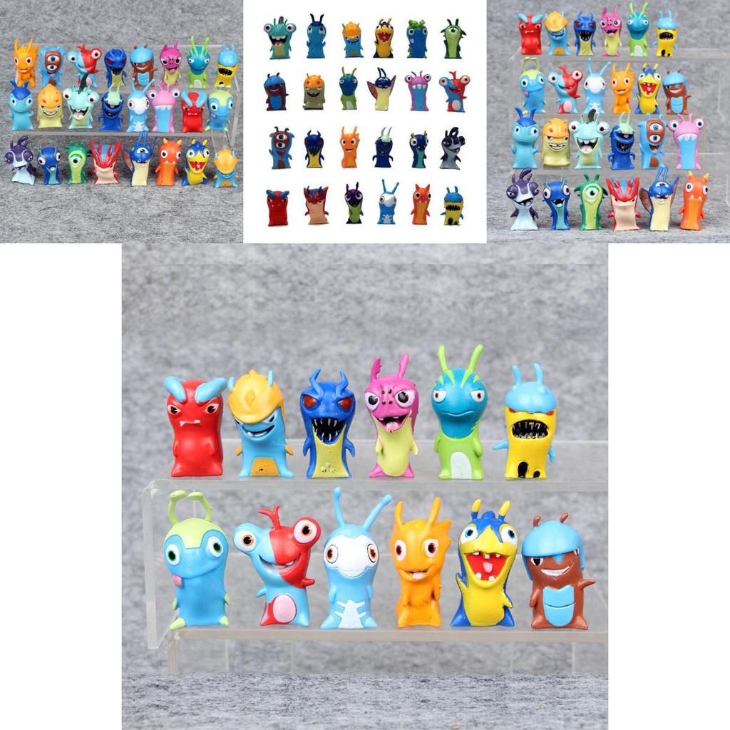 Lot Of 24 Premium Slugterra Action Figures Pvc Toys Featuring Burpy And Bludgeon Slugs Gift Set
