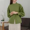 ZANZEA Women Casual Round Neck Loose Long Sleeve Solid Blouse