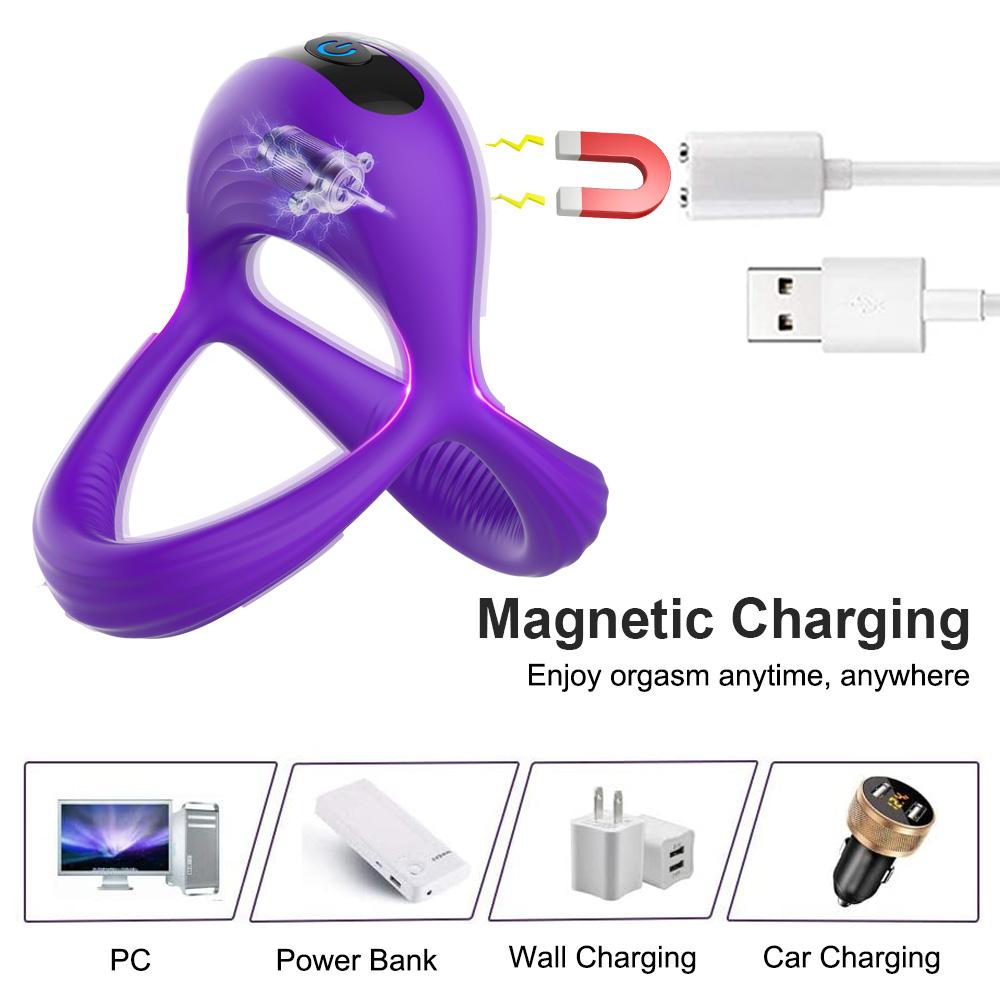 New 10 Modes Vibrator Cockring Penis Cock ring on for Man Delay Ejaculation Sex Toys for Men Rings Penisring Toys for Adults