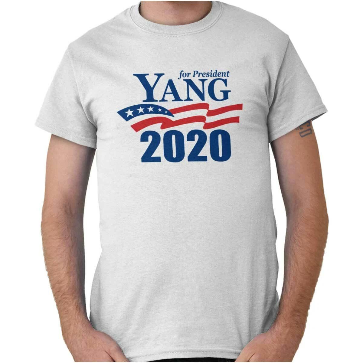 

American Flag President Campaign Yang USA Womens or Mens Crewneck T Shirt Tee M