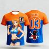 Japan One Piece Luffy Football Jersey Men T-shirt Football Special Jersey Adult Men's T-shirt