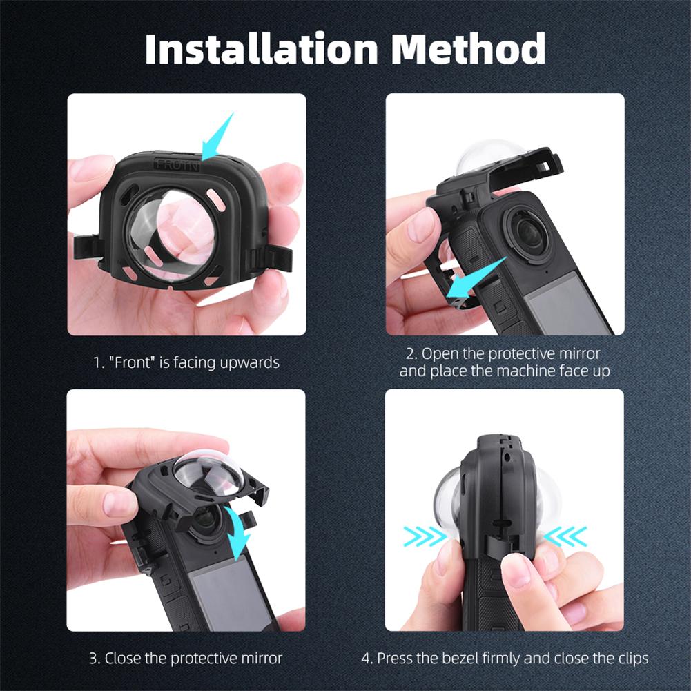 Lens Guard Protective Cover Compatible For 360 X4 9H Hardness Sports Cameras Lens Guard With Clips Supplies