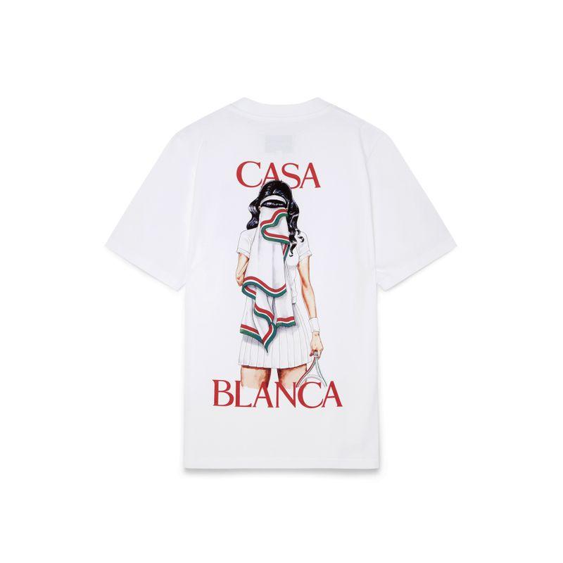 

Оригинальные Новинки Casablanca 2024 Теннисный Портрет Письмо Мужская и Женская Мода Трендовая Футболка с Коротким Рукавом White S