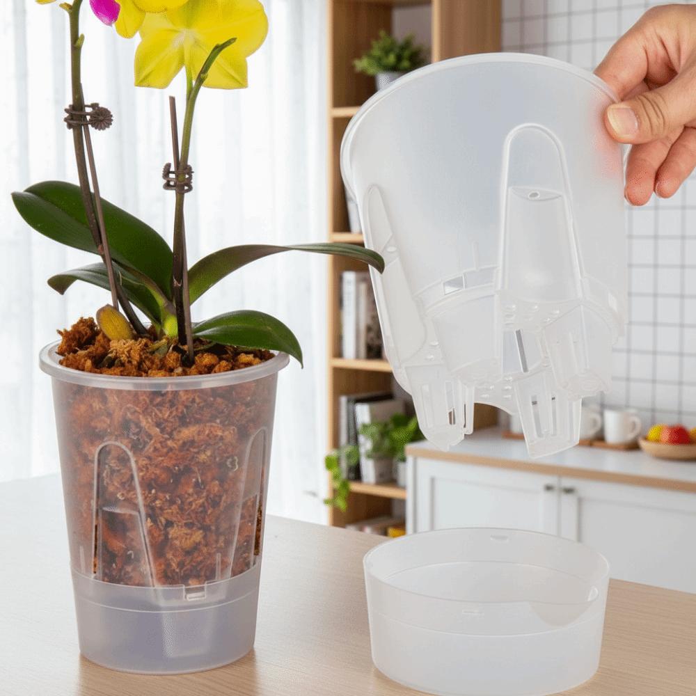 Plastic Self Absorbing Flowerpot Water Storage Thickened Hydroponic Flowerpot Tall Drain Holes Large Capacity Lazy Flowerpot