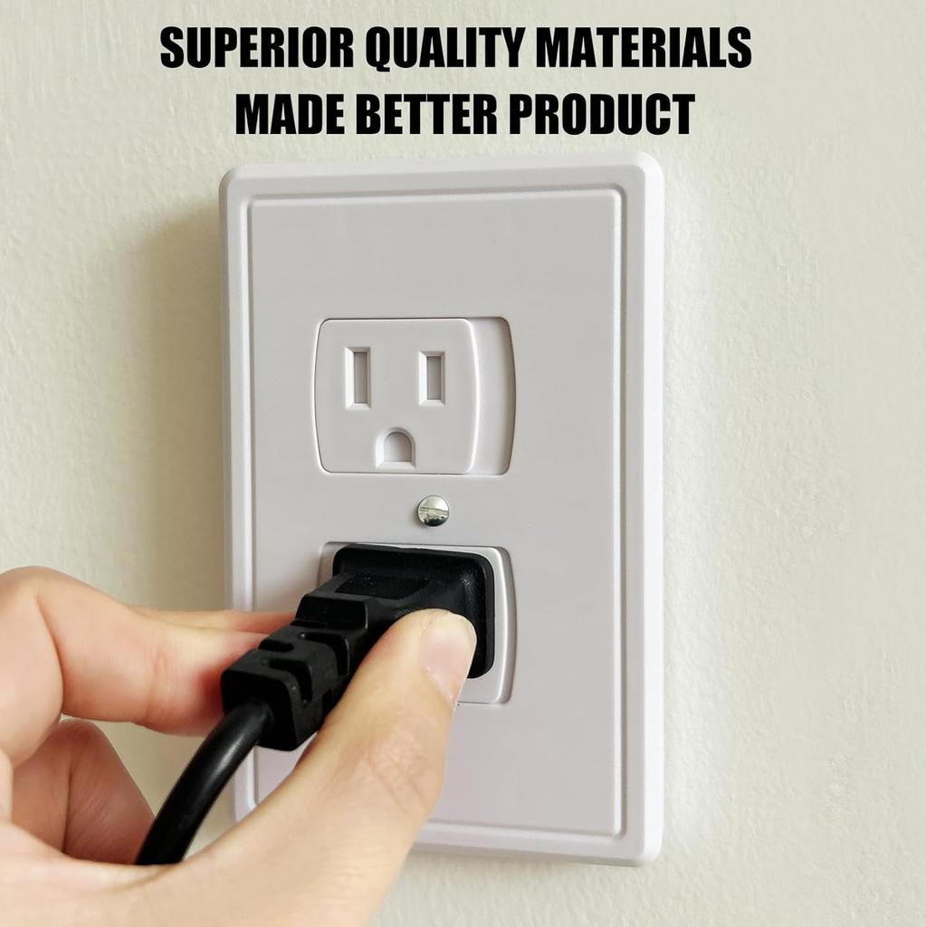 2Pcs Power Socket Cover Baby Safety Socket Cover Self Closing Childproof Socket Cover with 1 Screw Child Safety Accessories