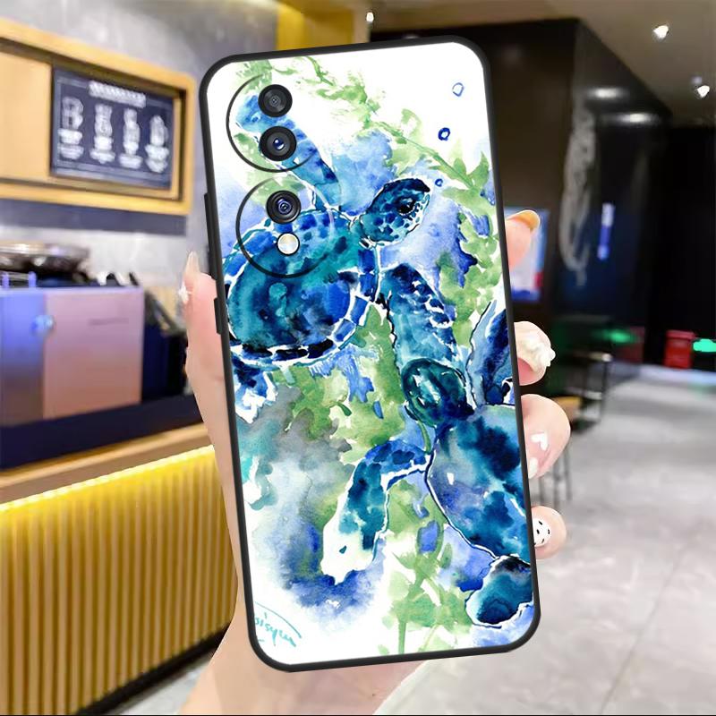 Sea Turtle Turquoise Oceanlife For Honor Magic 6 7 8 Pro Case For Honor 90 70 50 Lite 400 200 X8c X8b X9a X9b X9c X9d Win RT