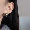 Gold & Silver C-Shaped Stud Earrings: Stylish, Versatile, Trendy, and Elegant Ear Jewelry for Women.