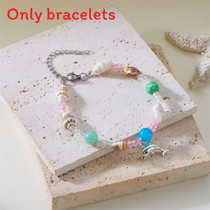 Shell Fish Tail Pendant Bracelets For Beachwear And Casual Wear