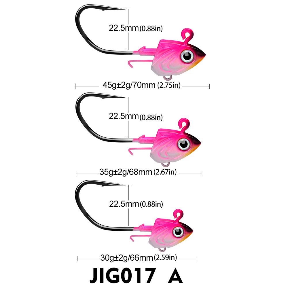 

Anti-Snag Soft Fish Lead Head Lure Hooks with 30g, 35g, 45g Weights 30g