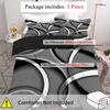 3pcs Modern Abstract Geometric Lines Duvet Cover Black, White And Grey Bedding Set Swirls Printed For Adult Single Full Size