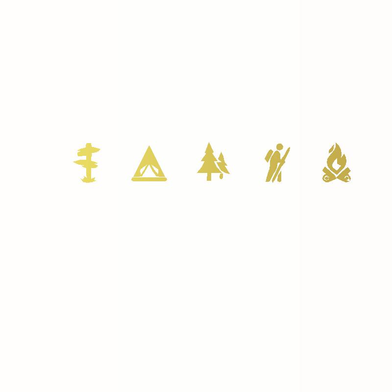 Cute And Interesting Car Sticker Decals Camping Icons Vinyl Art Sticker Rear Window Decor Car Sticker